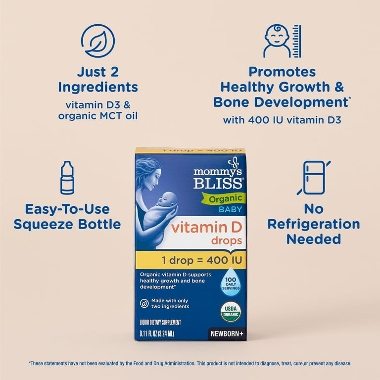 Mommy's Bliss Organic Vitamin D Drops, 0.11 fl oz photo 3