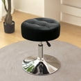 thumbnail image 5 of Furniliving Modern Swivel Vanity Makeup Stool Adjustable Height Vanity Chair Faux PU Ottoman, Black, 5 of 12