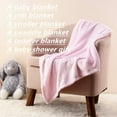 thumbnail image 6 of CREVENT 30''X40'' Cozy Fluffy Warm Fleece Infant Blanket for Girls & Boys Toddler Crib Cot Stroller - Wave Baby Pink, 6 of 6