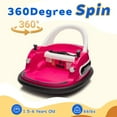 thumbnail image 5 of 12V Bumper Car Ride on with Remote Control, Toddler Boy Toys Age 3-5 with Anti-Collision Padding, Girl Riding Toys 3-5 with Safety Belt, 360° Spin Ride on Toys with LED Lights, Bluetooth, Rose Pink, 5 of 8