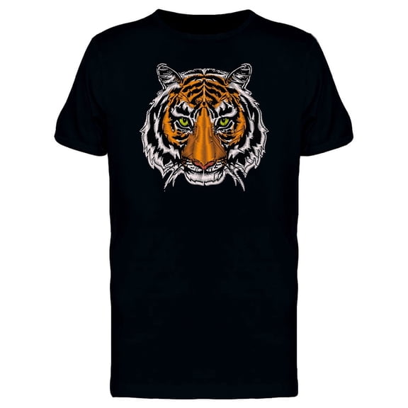 Tiger With Green Eyes Design Tee Men's -Image by Shutterstock