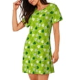 thumbnail image 2 of Fuzoiu St Patrick's Day7 Print Women Nightgowns, Soft Comfy Lightweight Short Sleeves Sleepwear,Crew Neck Loungewear, 2 of 6