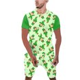 thumbnail image 1 of TSADFHJI Pyjama Homme Coton Automne Imprimé Jour de la Saint-Patrick Col Rond Manches Courtes Short Costume L Vert, 1 of 5