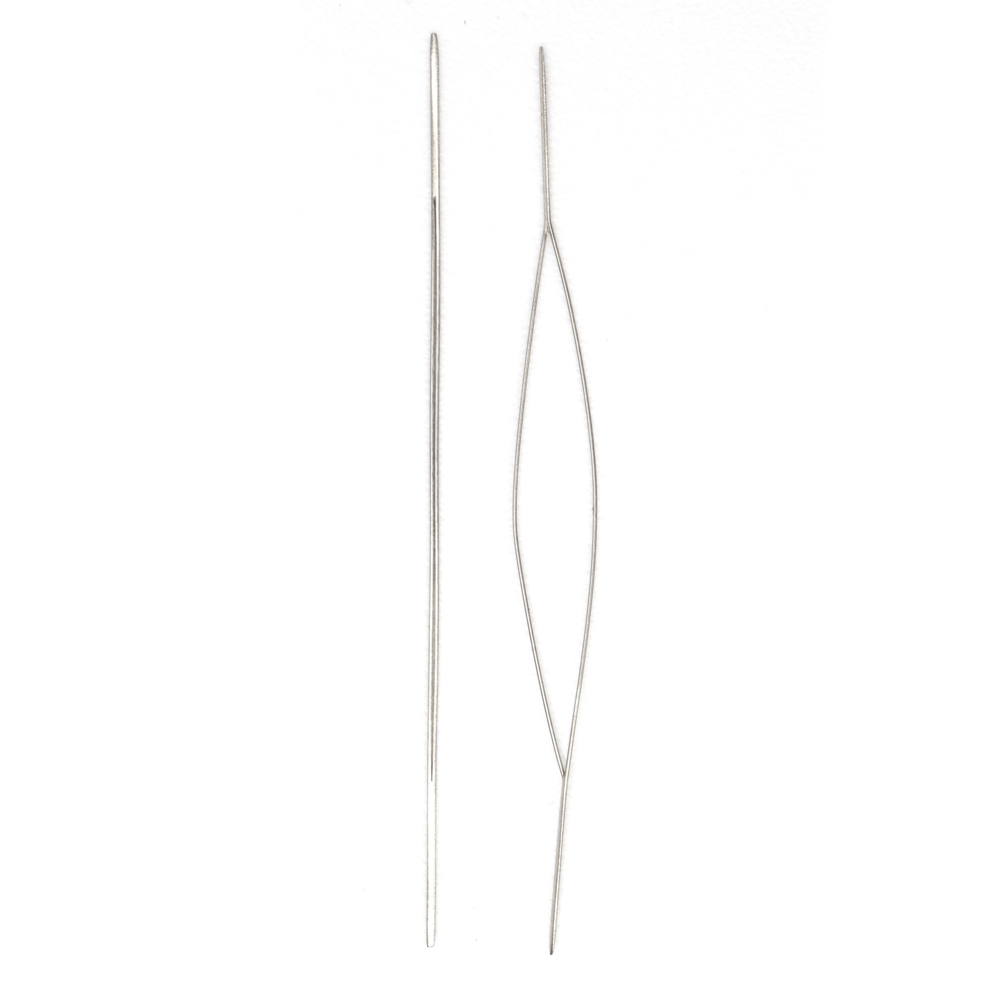 Beadalon Large Big Eye Beading Needle Set, 2.5 inch, Silver Finish