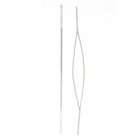Beadalon Large Big Eye Beading Needle Set, Metal Silver Finish, 2.5 inches in Length.