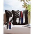 thumbnail image 6 of Patriots Stars American Blue Red Lines Flag Outdoor Pillow Covers Set of 2, Decorative Waterproof Throw Pillow Case, Sports Cotton Linen Soft Cozy Cushion Pillowcases, 6 of 6
