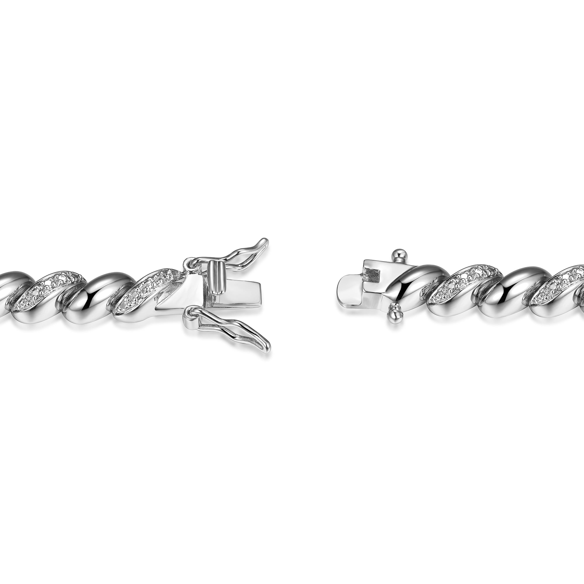 Forever Facets Fine Silver Plated Silver Tone San Marco Diamond Accent Tennis Bracelet, 7.25"