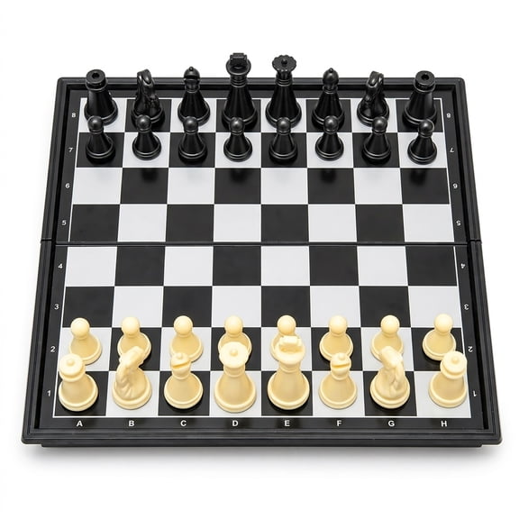 Travel Chess Set, 10 inch Magnetic Chess Board with 2 Extra Queen Portable Folding Board Chess Games for Kids, Adults