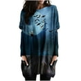 thumbnail image 1 of Robes d'Automne Grande Taille pour Femmes Col Rond Imprimé Halloween Manches Longues Coupe Ample, 1 of 4