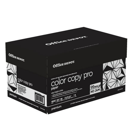 Office Depot Color Copy Paper, 8 1/2in. x 11in., 28 Lb, Ream Of 500 Sheets, Case Of 8 Reams, 727641