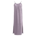 thumbnail image 6 of FAOWME Toddler Kids Girls Dress Sleeveless Suspenders Solid Color Backless Comfortable Loose Fit Dresses For Casual Daily Wear,Light Purple,5-6 Years, 6 of 6