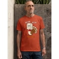 thumbnail image 2 of Thanksgiving Cat Meow Funny Hiding Turkey Unisex Men's T-shirt For Men, S, Orange, 2 of 6