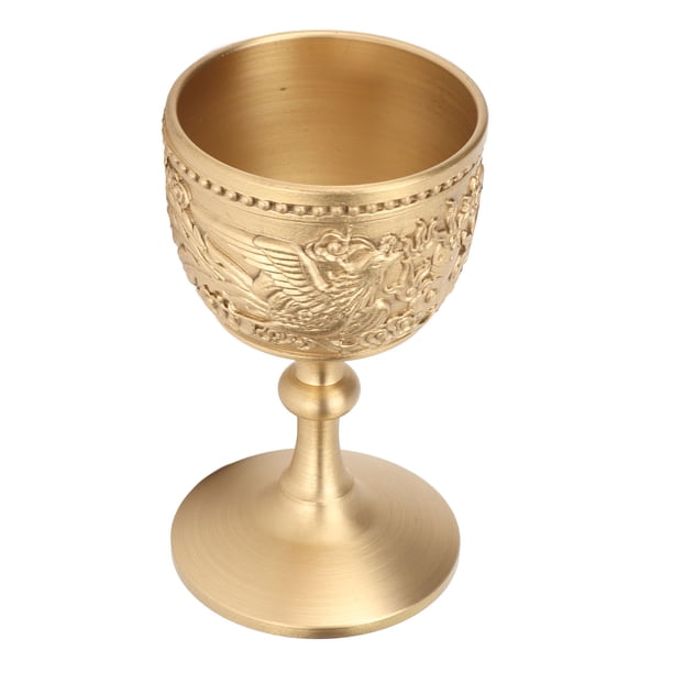 Cáliz Dorado Estilo Retro En Relieve Latón Grueso Lujoso Y Elegante Copa De Proxeneta Para Fiesta Banquete Boda