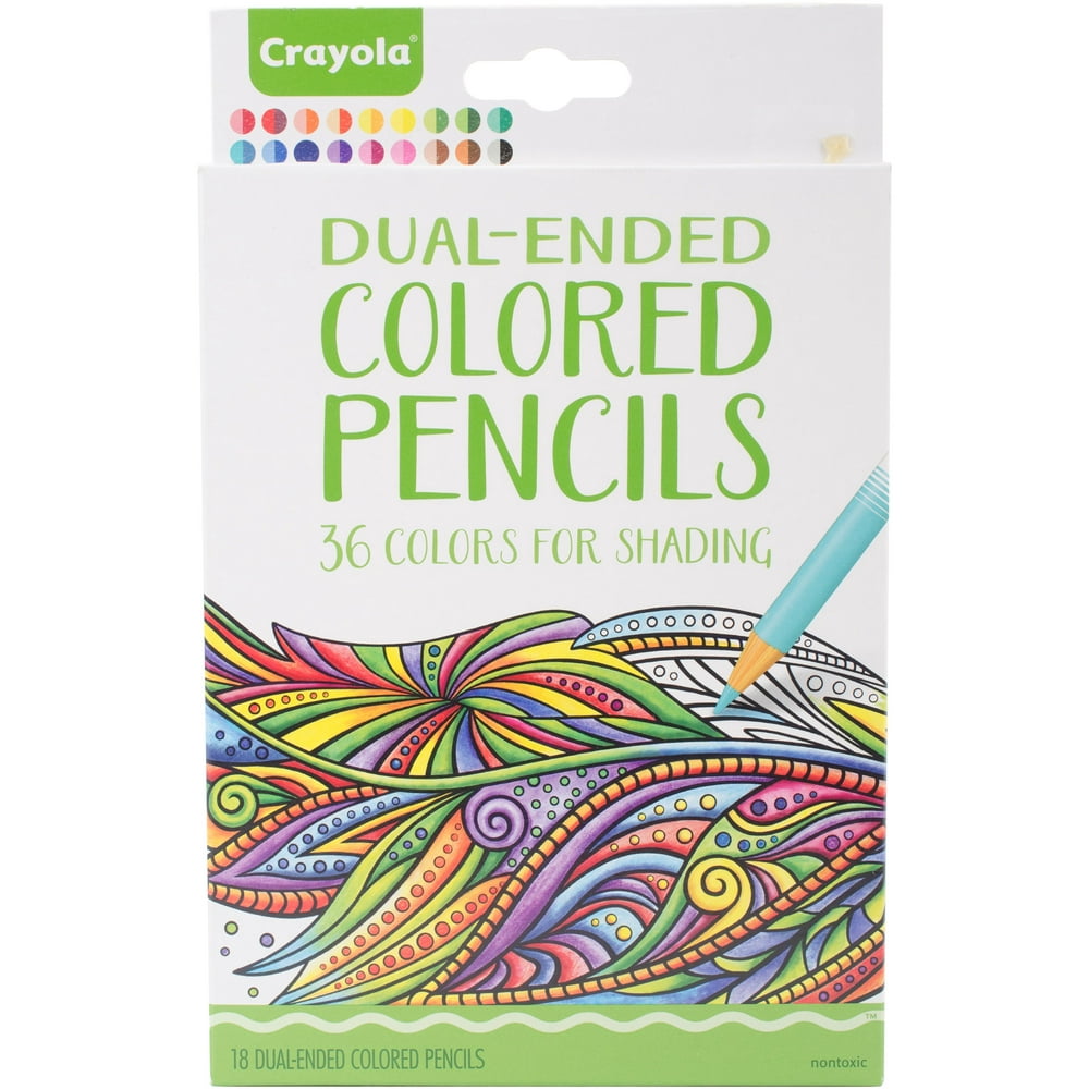 Crayola DualEnded Colored Pencils For Shading, 36 Count With Sharpener