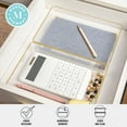 thumbnail image 4 of Martha Stewart Kerry 3 Pack Plastic Stackable Office Desk Drawer Organizers with Gold Trim, 9" x 6", 4 of 10