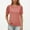 Pink, variant on Womens Summer Puff Sleeve Pleated Tops Crew Neck Causal Tunic Blouses Pure Basic Tee-Shirts Dressy Flowy T Shirts Holiday Beach Party Blouses