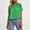 Green, variant on Women's Scalloped Crew Neck Short Sleeve Top Embroidery Mesh Patchwork Loose Fit Summer Casual Blouse