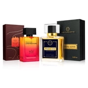Ycz Men's Perfume Gift Set - 2.6oz Carnival Eternal Love Cologne & 1.65oz LOVE'S RED FLAME Passionate Scent - Long Lasting Spicy Woody Vanilla Fragrance for Daily Elegance & Special Occasions