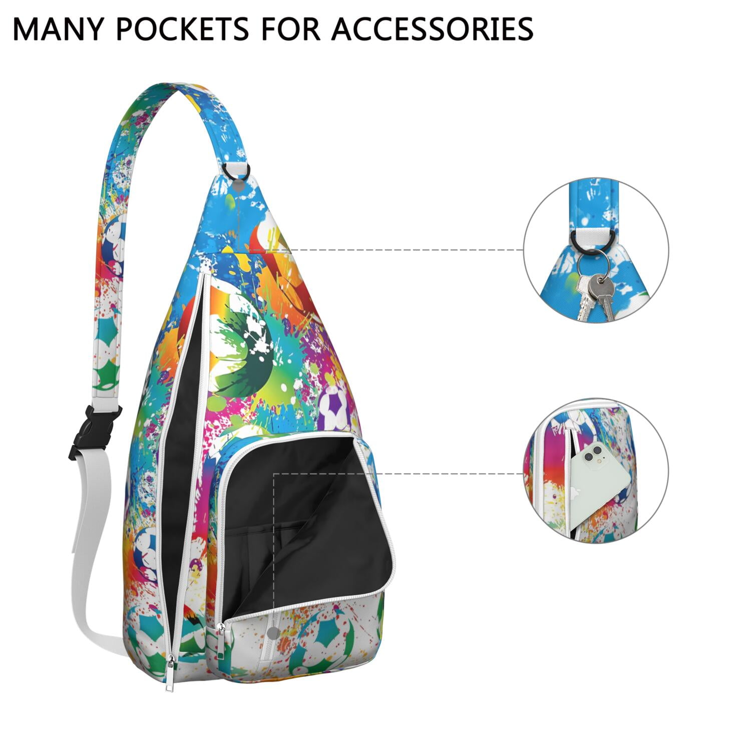 Training Essential Sling Backpack - Sports Print Shoulder Bag for Baseball, Football & Athletic Gear