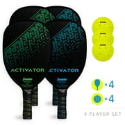 Franklin Sports Activator Pickleball Paddle Set - 4 Paddles + 4 X-40 Balls