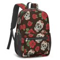 thumbnail image 2 of Skull and Rose Gothic Pattern 17" School Backpacks for Teens,Waterproof Oxford Fabric,S-Shape Padded Straps for School,Travel,Hiking,Camping, 2 of 6