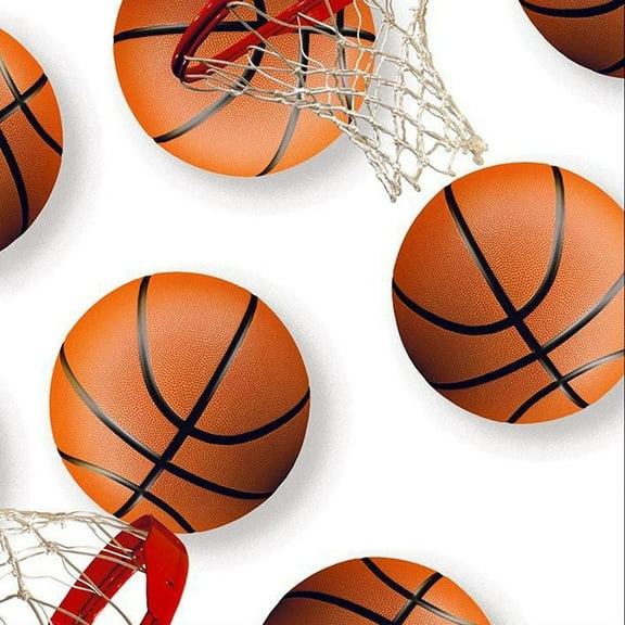 Stylish Fabric Hoops Design Print 100% Cotton Quilting Fabric, DIY Projects by the Yard (White, Orange, Red)