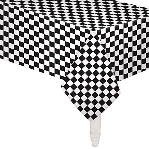 Black & White Check Table Cover 54" x108" Adults Party Tableware Supplies Racing 