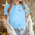 thumbnail image 3 of yievot Chemises pour Femmes Mode Manches Courtes Col Rond Impression de la Saint-Valentin Chandail Décontracté T-Shirt Hauts Chemise, 3 of 5
