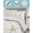 thumbnail image 4 of Quilts Full Size Bedding Set, Coastal Starfish Lightweight Quilted Comforter, Summer Beach Nautical Ocean Sea Soft Reversible Bedspread Coverlet with Pillow Covers for All Season, 78" x 90", 4 of 7