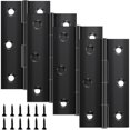 thumbnail image 1 of Paquete de 4 bisagras plegables de 68 mm × 38 mm, bisagra de acero inoxidable negra, bisagra de piano, Bisagra pequeña, bisagra para puertas, ventanas y armarios con 24 tornillos, 1 of 5