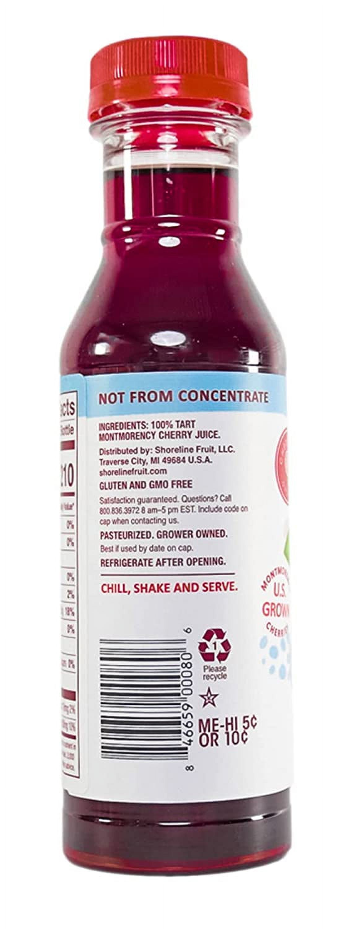 (2 pack) Cherry Bay Orchards Montmorency Tart Cherry Juice - 12 oz Ready to Drink Bottle - 100% Domestic, All Natural Ingredients, No Added Sugar, Gluten-Free, and GMO Free -100% Vegetarian and Vegan