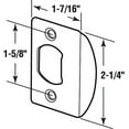 thumbnail image 2 of defender security e 2301 standard latch strike, 1-5/8 in. hole spacing, stainless steel, pack of 2, 2 of 2