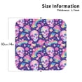 thumbnail image 2 of Lsque Skull rainbow mushroom colorful Pattern 4" Drink Coasters Set of 4, PVC Leather Absorbent Coasters, Table Coaster Set Decorative Coffee Cup Coasters Housewarming Gift -Square, 2 of 6