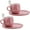 Pink, variant on Servette Home 2 Orange Ceramic Polka Dot Coffee Mugs Sets with Plate and Spoon - 11oz