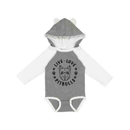 

Inktastic Live Love Pitbulls Gift Baby Boy or Baby Girl Long Sleeve Bodysuit