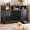 Retro + Black oak, variant on 48 Inch Farmhouse Dog Crate Table - Kennel Furniture with Bowl Drawers - Storage End Table for Living Room - Retro Brown