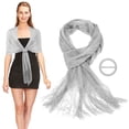 thumbnail image 1 of Chal bufanda para mujer, chal plateado para vestido formal, chal plateado para cubrir los hombros, bufanda de boda para mujer elegante, 1 of 7