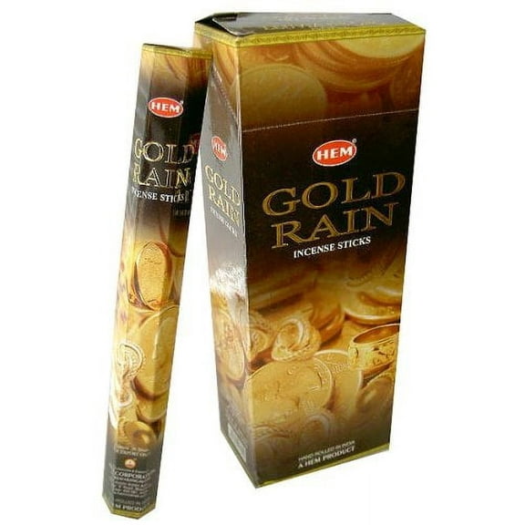 1 X Gold Rain - Box of Six 20 Gram Tubes - Hem Incense