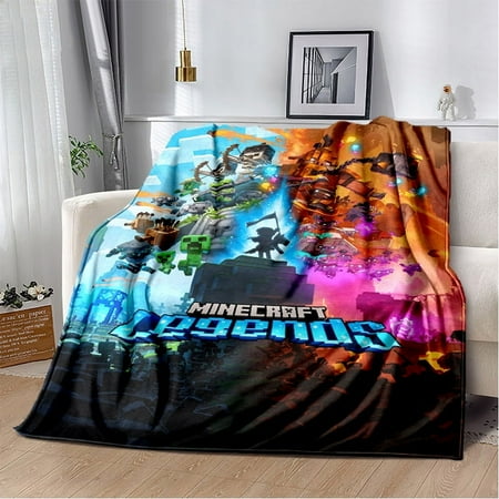 Soft and Warm M-Minecraft Blanket Featuring My World Sandbox Game Characters 3D Print Fleece Throw Blanket