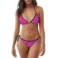 thumbnail image 1 of Fotbe Rose Red Glitter Traje de Baño para Mujer de Dos Piezas – Bikini Sexy de Tirantes Tipo Halter con Diseño Triangular, 1 of 6