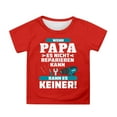 thumbnail image 1 of WERYOUNG T-Shirts Filles Garçons Été Décontracté Fête des Pères Lettre Imprimée Col Rond Manches Courtes T-Shirts Filles Mignons Tee-Shirts, Rouge, 8-9 Ans, 1 of 4