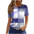 thumbnail image 2 of Fznquz Summer Womens Tops Plus Size Graphic Short Sleeve T Shirts 2025 Crewneck Casual Purple Blouses Women, 2 of 5