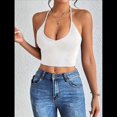 thumbnail image 4 of Camisola Básica de Tirantes Finos con Cuello en V y Canalé para Mujer (2025). L, 4 of 9