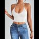 thumbnail image 4 of Camisola Básica de Tirantes Finos con Cuello en V y Canalé para Mujer (2025). L, 4 of 9