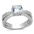 thumbnail image 1 of Women Rhodium Brass Ring with AAA Grade CZ in Clear - Size 7, 1 of 1