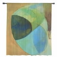 thumbnail image 2 of Teal Blue Brown Semi Sheer Curtains Drapes for Living Room, Bedroom, French Doors Window 108 Inches Long, Modern Oil Painted Abstract Rod Pocket Chiffon Curtain Drapery Voile Draperies Panel, 2 of 6