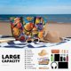 thumbnail image 5 of Fotbe Vibrant Picnic Food Spread Bolsa de Viaje para Playa - Resistente al Agua, Bolsa Tote de Gran Capacidad y Ligera con 7 Bolsillos para Mujeres y Hombres, 5 of 7