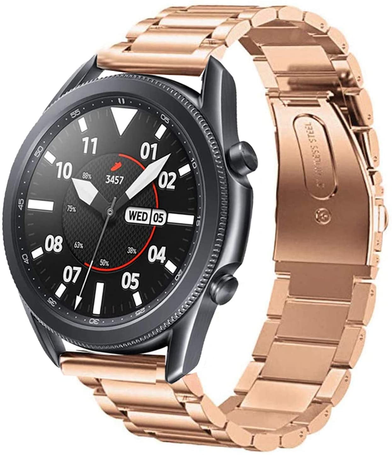 Bands Compatible with Samsung Galaxy Watch3 41mm/45mm,Solid Stainless