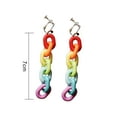 thumbnail image 5 of Besufy Women Acrylic Rainbow Chain Long Dangle Ear Clip Hook Earrings Club Jewelry Ear Clip, 5 of 9