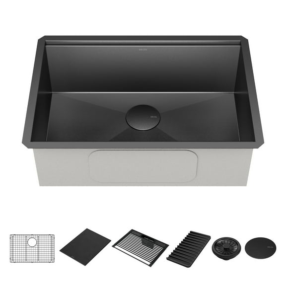 Delta 95B9031-27S Rivet 27" Undermount Single Basin Stainless Steel Kitchen Sink - PVD